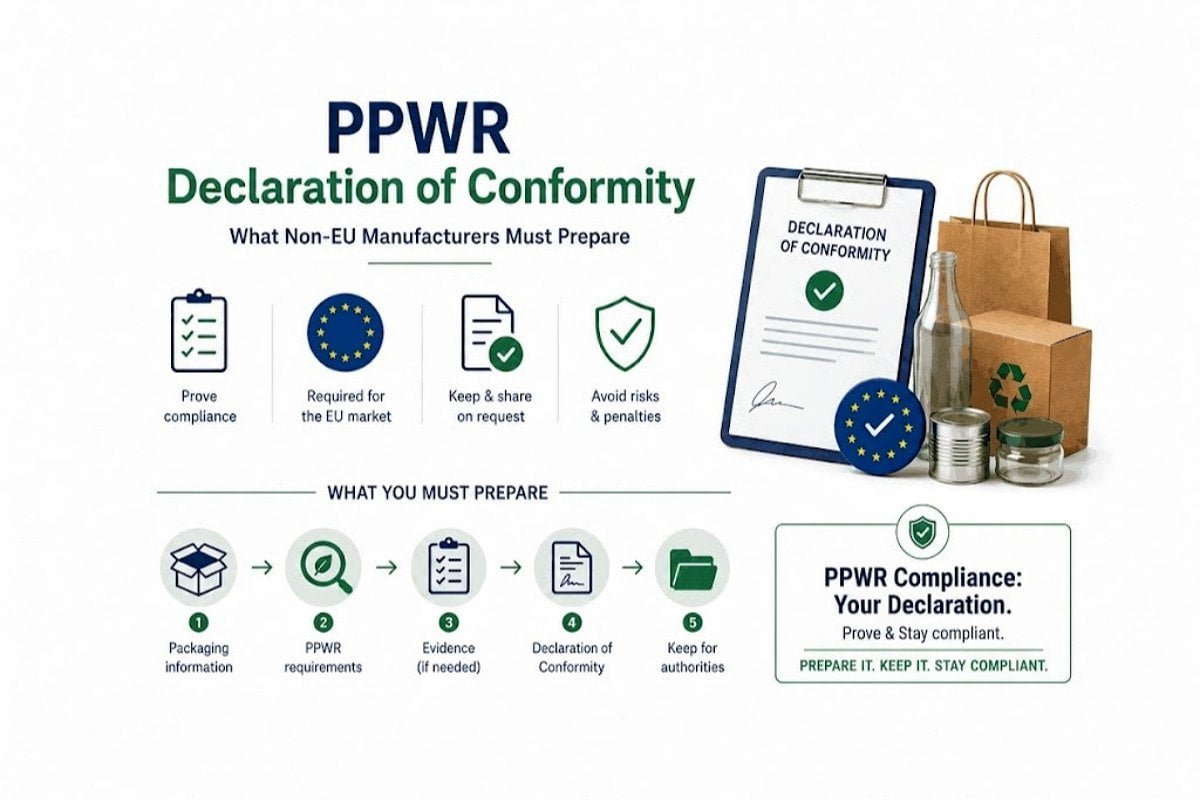 PPWR Declaration of Conformity example for home appliance packaging